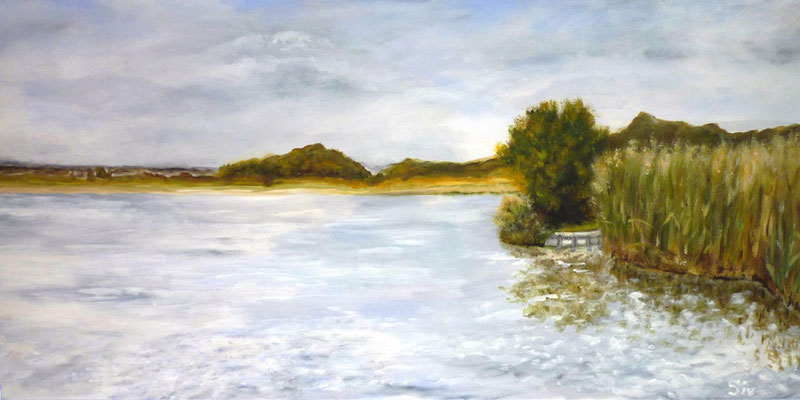 (*) Am Zierker See, 30x60 cm, Acryl auf Leinwand