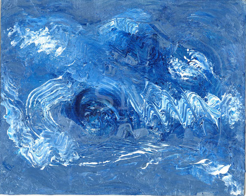 Unter Wasser, 24 x 30 cm, Acryl auf Malplatte