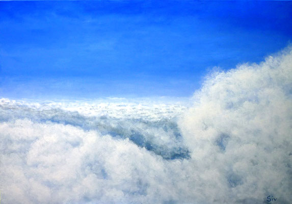 Über den Wolken I, 70x100 cm, Acryl auf Leinwand