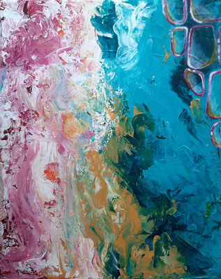 (*) Blubb III, 30x24 cm, Acryl auf Leinwand