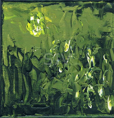 ohne Titel ( olivgrün) 20x20 cm, Acryl auf Leinwand
