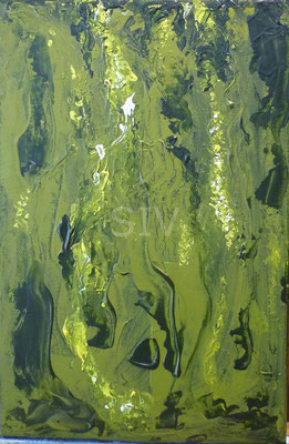 ohne Titel ( olivgrün) 30x20 cm, Acryl auf Leinwand