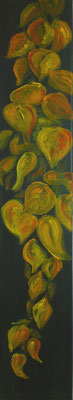 Herbstblätter II, 80x15 cm, Acryl auf Leinwand