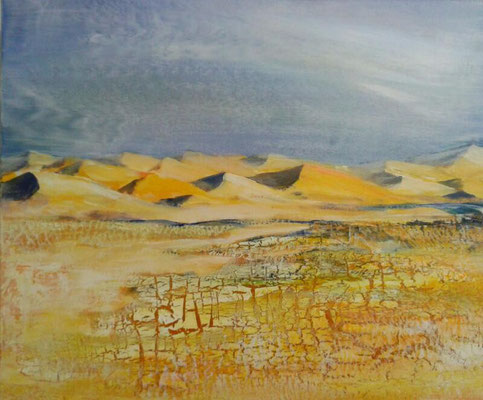 Sécheresse 50 x 60 Leinwand/canevas - Mischtechnik Acryl/Craquelé CHF 500