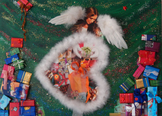 Weihnachten/Noël 2015 /50 x 70 Leinwand/canevas - Mischtechnik CHF 190