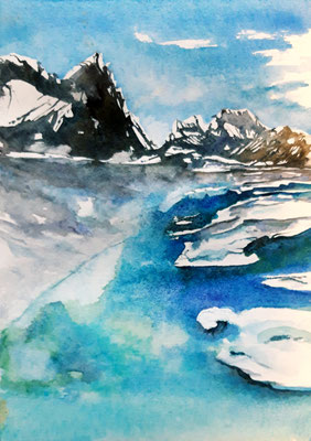 Lac gelé 25 x 35 mit Passepartout 30 x 40 CHF 200
