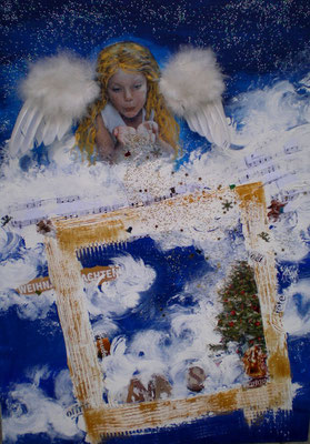 Weihnachten/Noël 2014 /50 x 70 Leinwand/canevas - Mischtechnik CHF 190