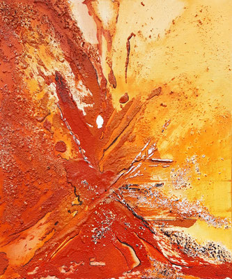 Eruption 50 x 60 Leinwand/canevas - Mischtechnik Acryl/Sand CHF 450