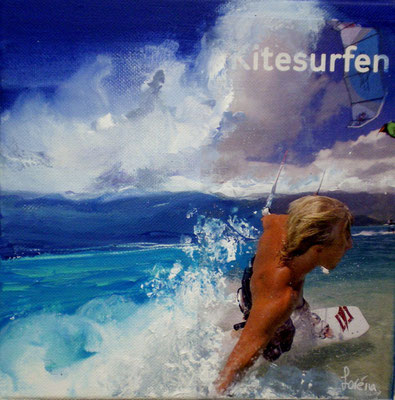 Kitsurf 20 x 20 Leinwand/canevas - Acryl/Collage CHF 200