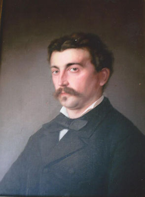 Edouard Bastian de Pelly (1858-1889), petit-neveu du colonel, officier des haras nationaux, héritier du château de Pelly, par Berthe Charmot (Coll. privée)