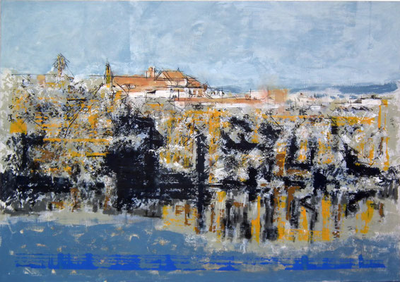 91x65 cm 950 € Oleo, acrílico, y tinta china sobre tabla.  
