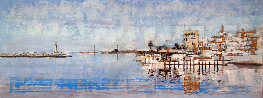 170X62 cm. 1.700 €. Oleo, acrílico, y tinta china sobre tabla. 