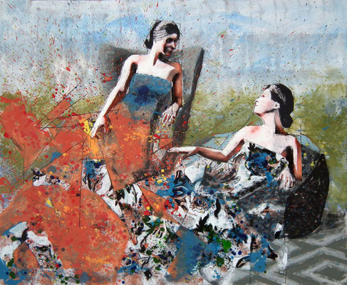 101x122 cm. Oleo, acrílico y tinta china sobre tabla. 