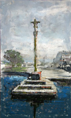 Cruxeiro del camino. Oleo, acrílico, y tinta china sobre tabla. 102x61 cm 1.100 €