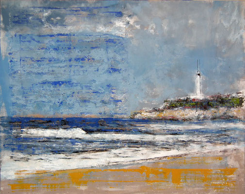 Faro. 79x62 cm. Oleo, acrílico, y tinta china sobre tabla.  900 €.