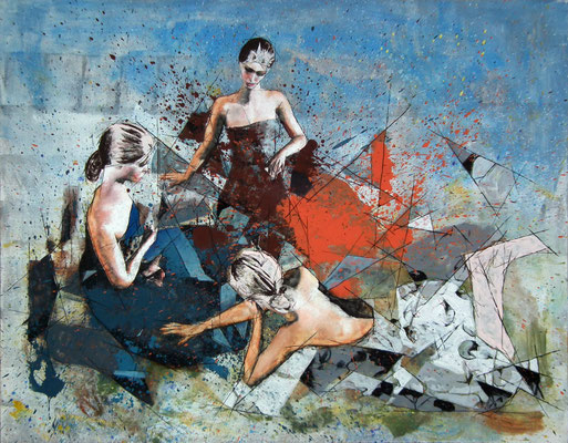 156x122 cm. Oleo, acrílico y tinta china sobre tabla. 