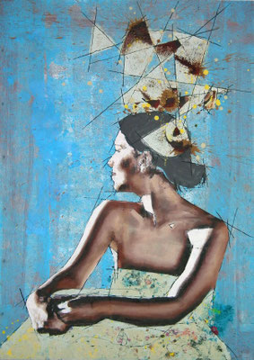 122x95 cm. Oleo, acrílico y tinta china sobre tabla. 