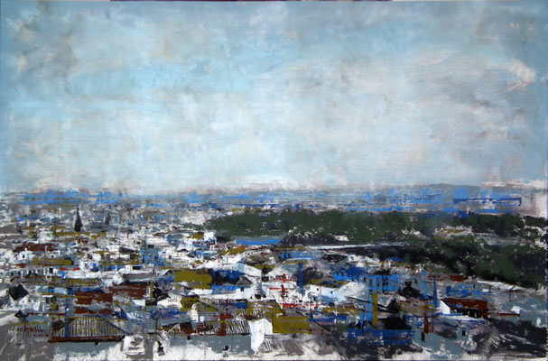 144x94 cm. Oleo, acrílico, y tinta china sobre tabla.  2.400 €