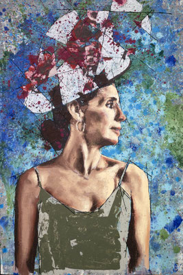 68x45 cm. Oleo, acrílico y tinta china sobre tabla. 