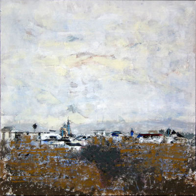 100x100 cm 1.600 €. Oleo, acrílico, y tinta china sobre tabla. 