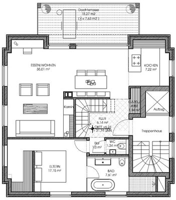 Grundriss 1. Dachgeschoss Ebene