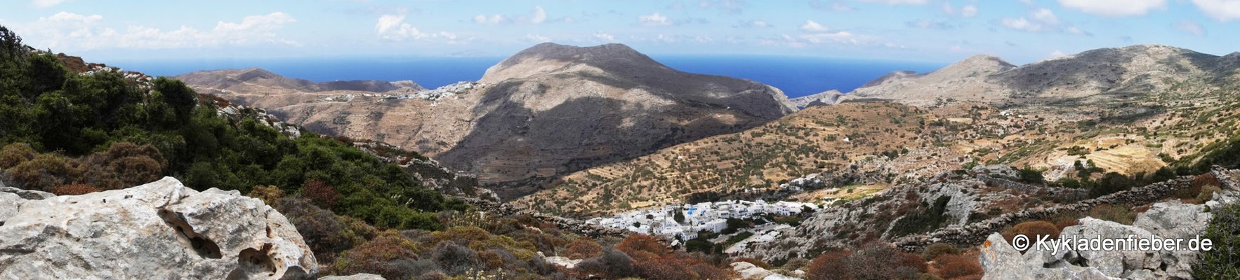 Amorgos, Blick auf Langada vom Wanderweg Nr. 9
