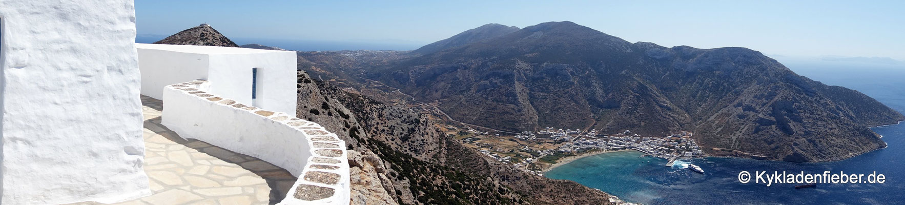 Sifnos, Blick auf Kamares vom Profitis Ilias Troulaki