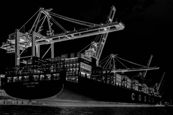 Containerschiff, Hafen Hamburg (DE).