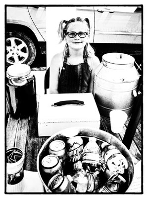 Young Miss Daisy selling Lemonade ( to buy a Horse ), Moorcroft, Wyoming