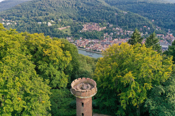Heiligenberg, View over Castle Ruin, Heidelberg, Germany