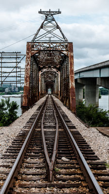 Old railroad bridge over Tennessee River, Camden, Tennessee