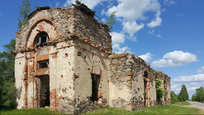 Bombed church, Sniķere, Auce Pagasts, Latvia