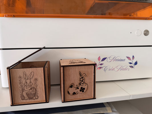 Marina CréaMaker - création boite de paques bois