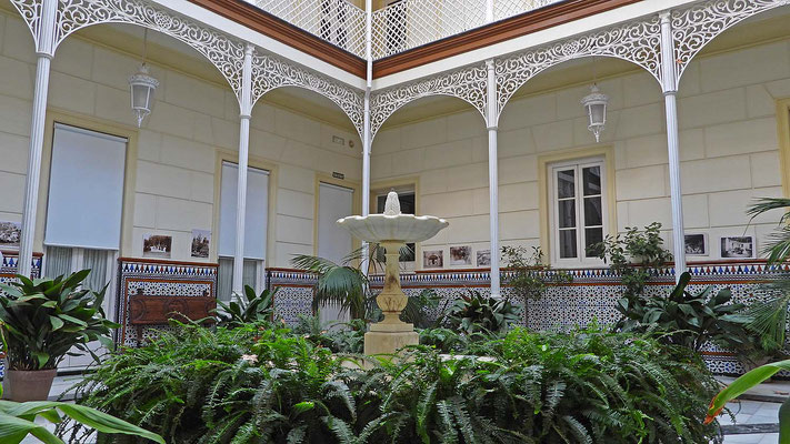 Botanischer Garten Malaga - Atrium im alten Herrenhaus.