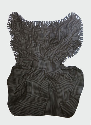 gelauscht, 2016, marker on paper,  59,4 x 42 cm