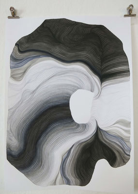 verknallt,  2017, drawing ink on paper, 59,4 x 42 cm
