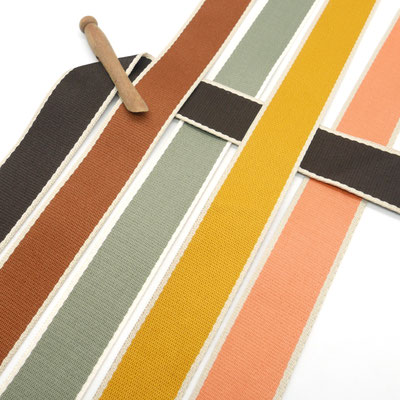 Gurtband mit Blockstreifen in Herbstfarben, 40 mm breit
