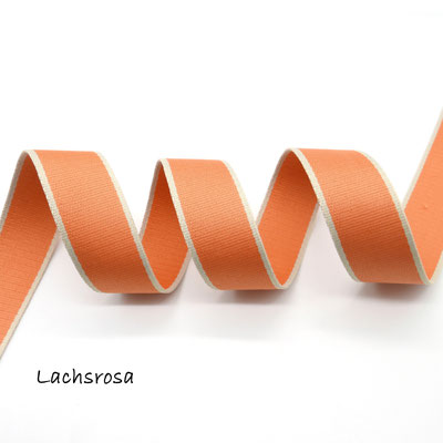 Gurtband mit Blockstreifen in lachsrosa, 40mm