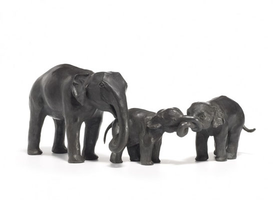 Willemien Fransen Brons / Bronze Olifanten / Elephants 20 cm