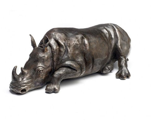 Willemien Fransen Brons / Bronze Neushoorn / Rhinoceros 31 x 15 cm