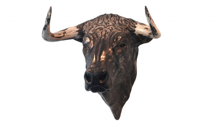 Bull Head, 40 cm, marble composite. Price on request