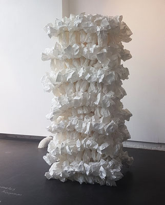 Cumulus, paper and gauze, 150 cm