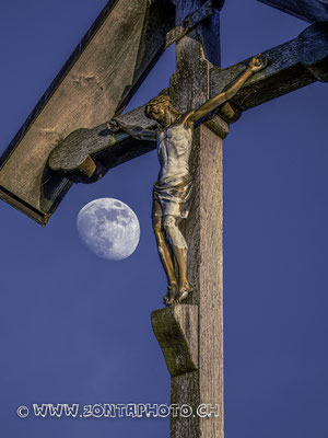 Jesus and the moon. Nuolen Switzerland