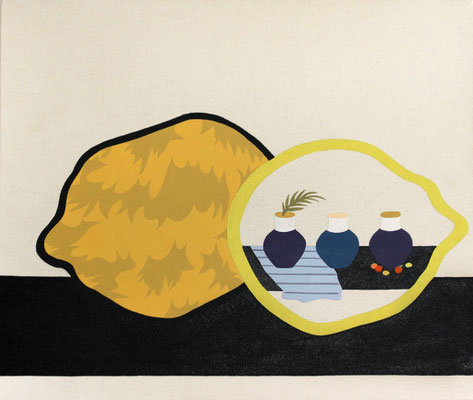 Stephen D'Onofrio, "Still Life with Lemons and Three Pots," 2018, oil on canvas, 22 x 26 inches, $3,600