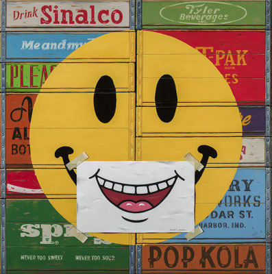 Robert C. Jackson, "More than Happy," 2019, oil on linen, 36 x 36 inches, $17,000