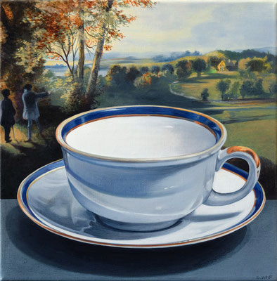 Sherrie Wolf, "Teacup 1," 2019, oil on linen, 12 x 12 inches, SOLD