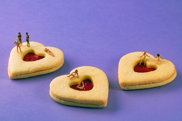 Christopher Boffoli, "Heart Cookie Hot Tubs," acrylic-dibond mounted photograph, 24 x 36 inches, (also available: 12 x 18, 32 x 48, 48 x 72)