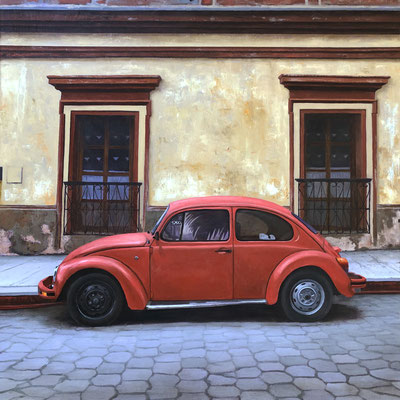 Scott Duce, "Vocho Viejo #38," 2019, oil on panel, 20 x 20 inches, $4,000