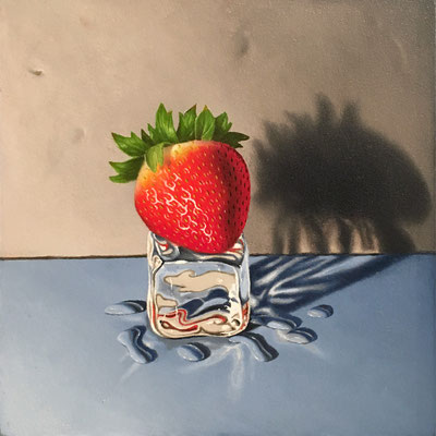 Otto Duecker, "Strawberry Skater 2," 2016, oil on panel, 6.5 x 6.5 inches, contact for price