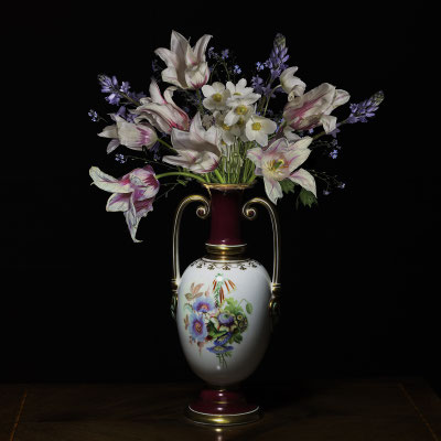 T.M. Glass, "Spring Bouquet in a Ceramic Vase," archival pigment print on hand-made Italian rag paper, available in 30 x 30 inches, 42 x 42", 52 x 52", and 58 x 58", contact for price 